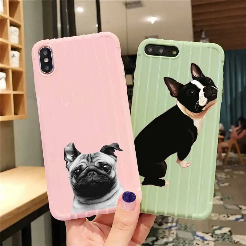 Чехол для телефона IPhone 11 Pro Max X XS MAX 8 7 6S Plus с изображением мопса собаки на