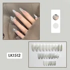 2021 24 шт. инкрустированные Стразы патчи для ногтей тип клея съемный длинный абзац Модный маникюр сэкономить время накладные ногти патчи EY669