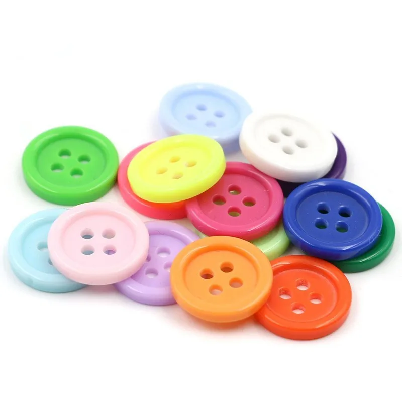 Цветные полимерные мини кнопки круглые плоские задние Швейные Кнопки 4 отверстия