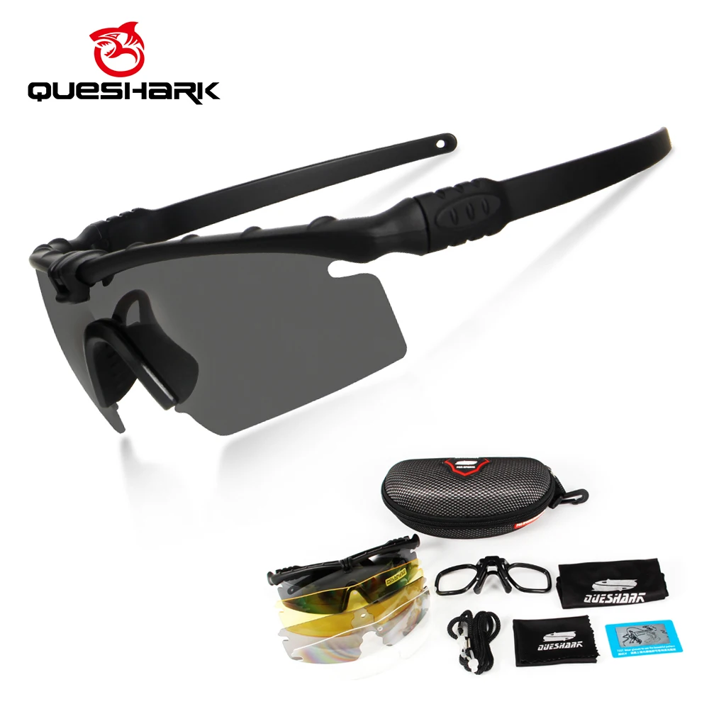 Queshark Army BALLISTIC 3,0 защитные военные очки, очки для пейнтбола, очки для стрельбы, тактические поляризационные солнцезащитные очки, оправа для близорукости