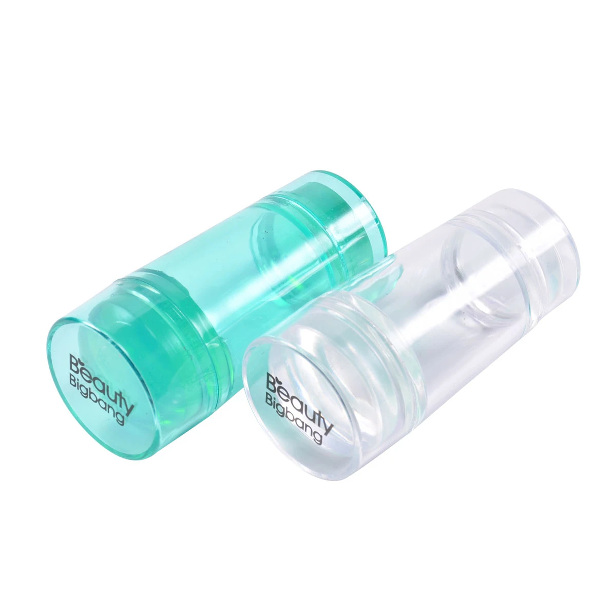 

BEAUTYBIGBANG Double Head Silicone Nail Stamper 2.2cm 2.8cm Manicure Head Clear Green Nail Art Stamping Scraper Tool W09
