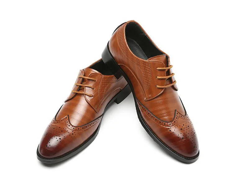 Мужские деловые туфли броги повседневные из высококачественной кожи Роскошные