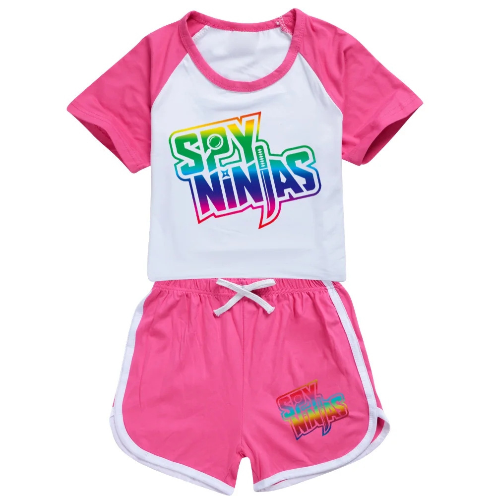 

New Baby Girls Boys SPY NINJA Clothes Outfits Summer Kids Short SleeveT-Shirts+Shorts 2pcs Outfits Pyjamas Children Sports Suit