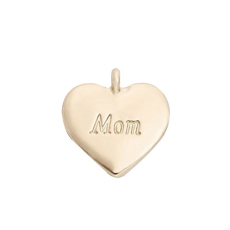 

20pcs/Lot Heart Shaped Mom Letter Charms Pendants for Jewlery Making DIY Bracelet Necklace Gift Wholesale 15*15.5mm