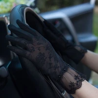 summer sunshade driving touch screen sunscreen gloves womens ice lace short thin cotton cycling motorcycle outdoor antiskid