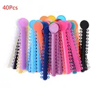 Прямая поставка, 40 шт. зубных ортодонтических лигатурных связок, эластичные резинки, инструменты, эластичные для зубов