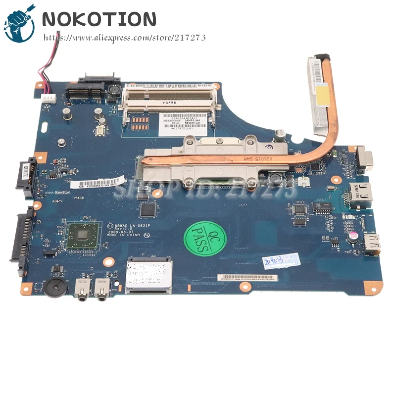 NOKOTION для ноутбука TOSHIBA Satellite L450D радиатор охлаждения медный LA 5831P полный