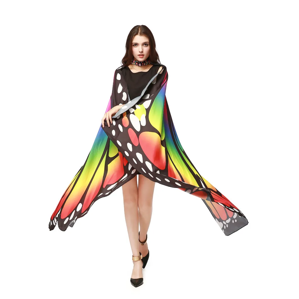 Belly Dance Butterfly Wings Shawl Dresses for Women Girls Dancing Fairy Carnival Costume Party Decor Foulard Femme Dropshipping# | Дом и сад