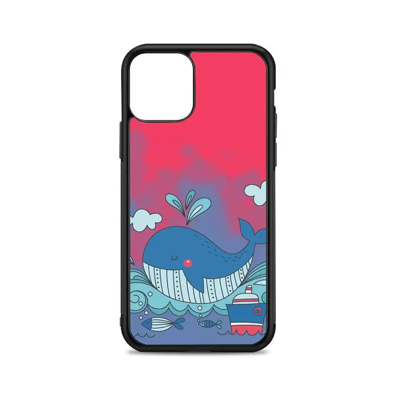 

Whale spout Phone Case for iPhone 12 mini 11 pro XS Max X XR 6 7 8 plus SE20 High quality TPU silicon and Hard plastic cover