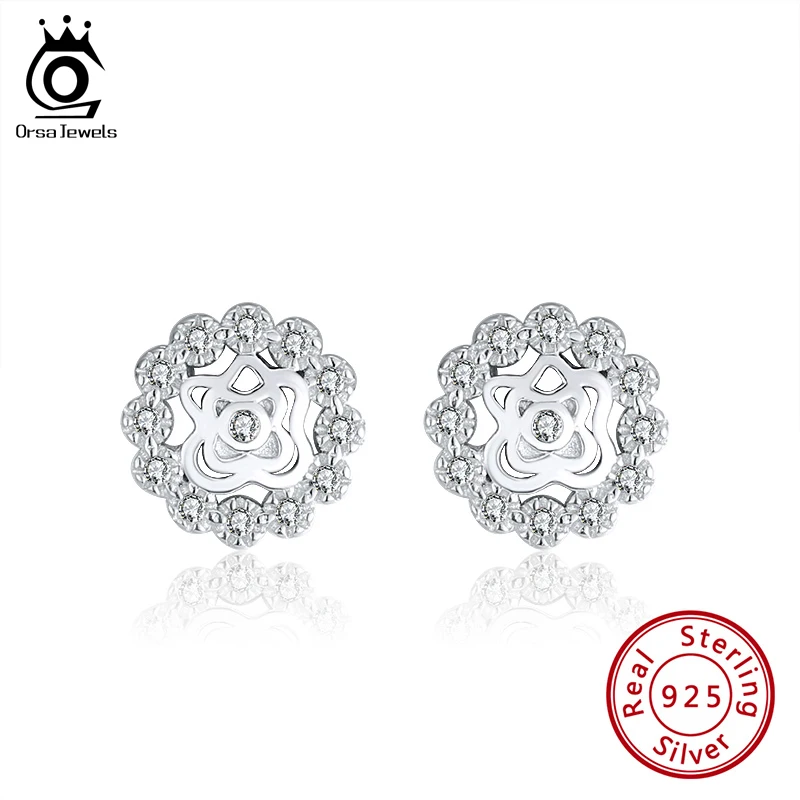 Женские серьги-гвоздики из серебра 2020 пробы с фианитами | Украшения и аксессуары