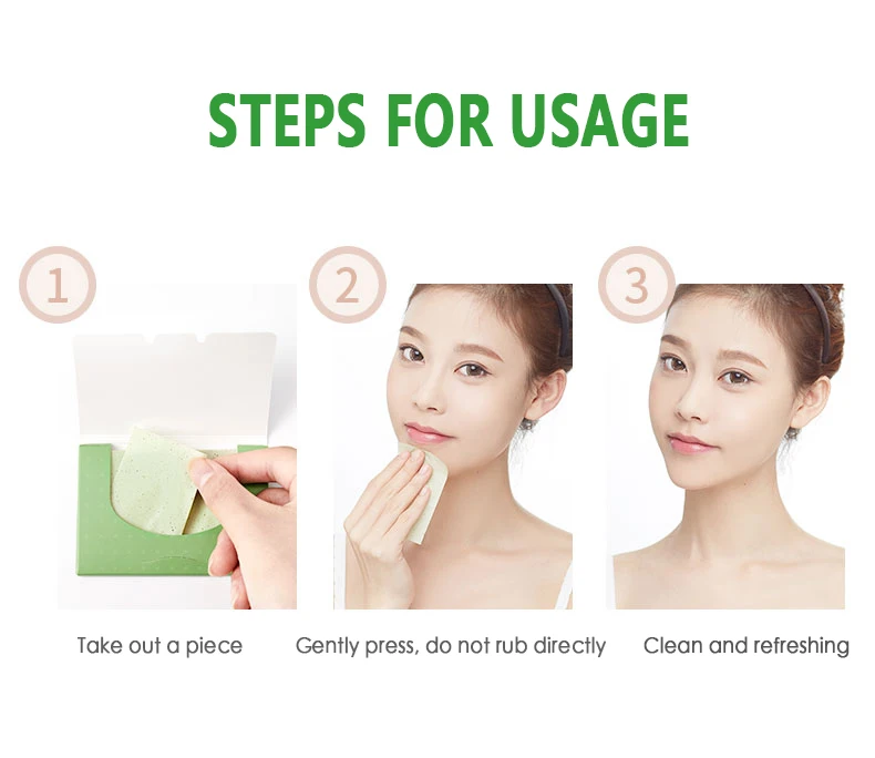 100 шт. поглощающий лист зеленого чая матча жирная для лица Матирующая ткань