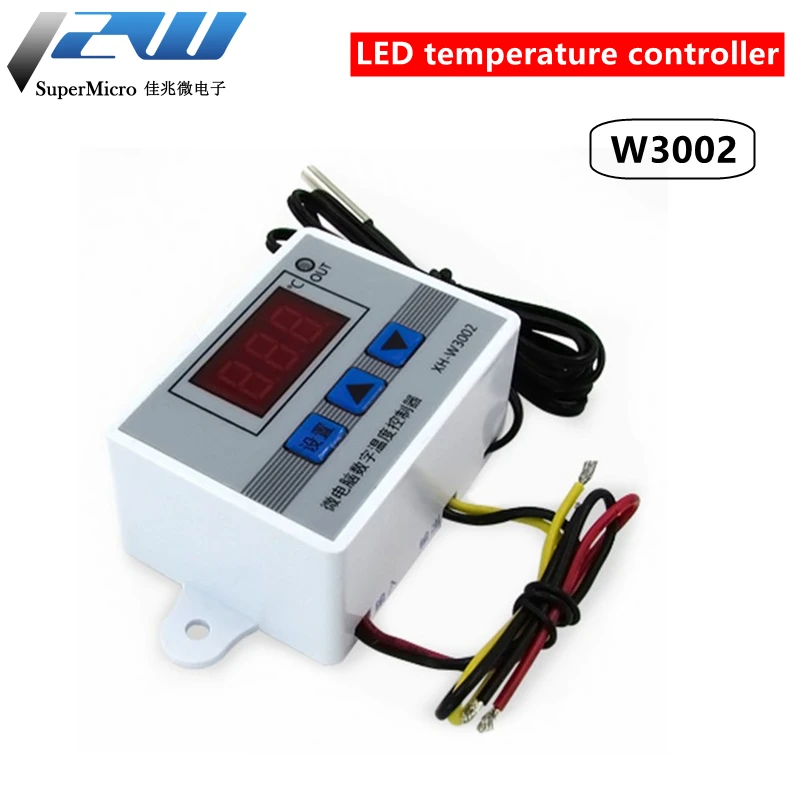 

10pcs W3002 Digital Control Temperature Microcomputer Thermostat Switch Thermometer New Thermoregulator 12/24/220V