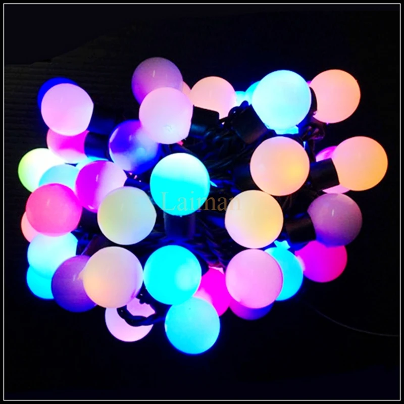 5 м/10 м 50/100 светодиодов цветной шар RGB водонепроницаемый уличный светодиодный светильник Сказочный Рождественский светильник s для вечерние украшения праздника