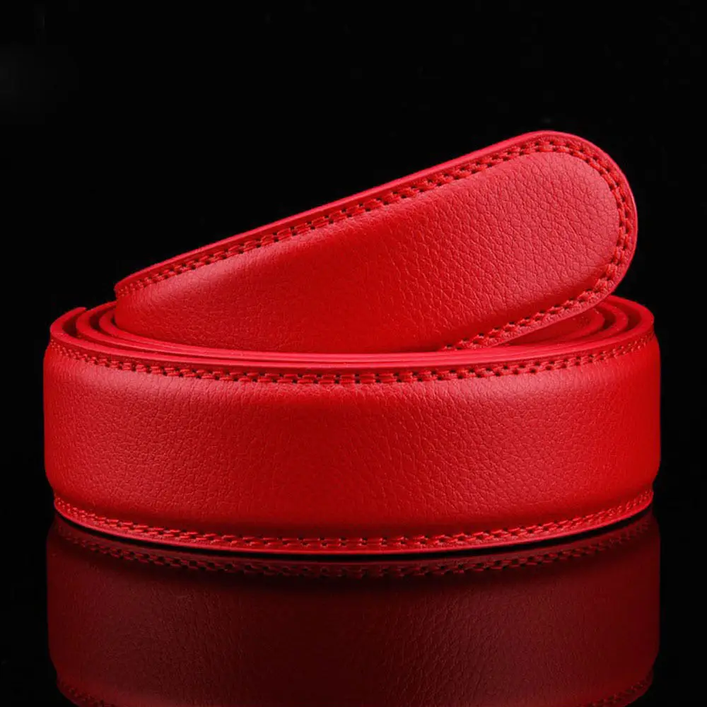 Brand New No Buckle 3.5cm Wide Genuine Leather Automatic Belt Body Strap Without Buckle Belts Men Good Quality Male Belts