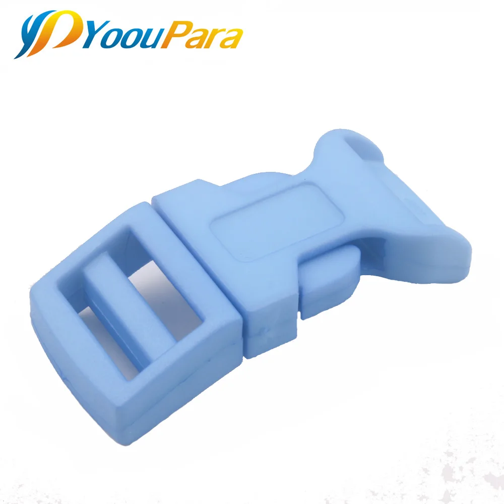 Light blue 25 шт. 15 мм 5/8 ''пластиковые разноцветные боковые регулировочные пряжки для Паракорд, браслет выживания ошейник для собак ремни лямки - Цвет: Light blue