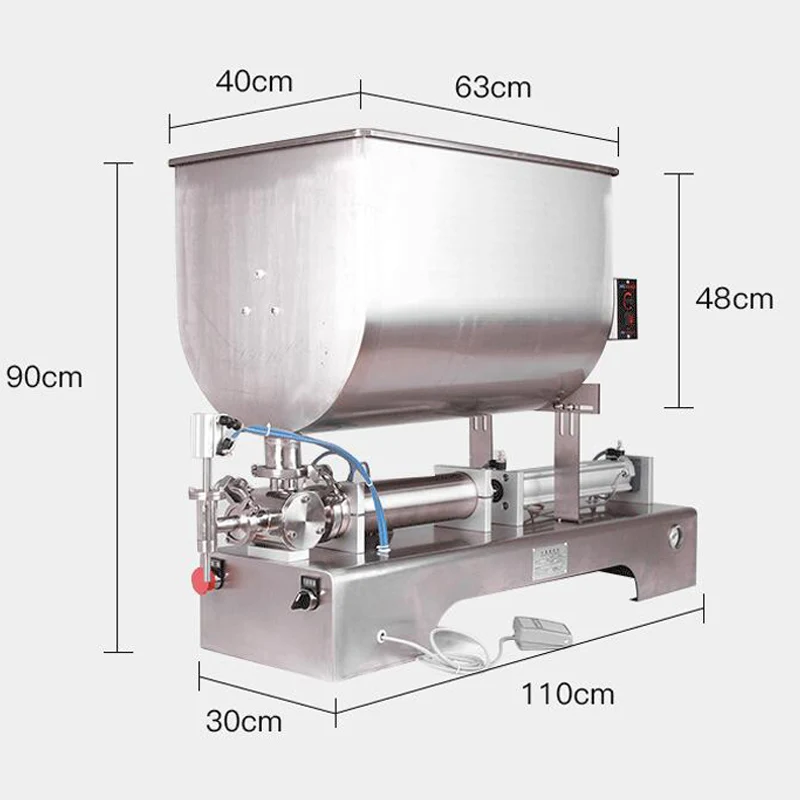 80L Pneumatic liquid paste filling machine for face cream tomato sauce peanut butter mixing type | Бытовая техника