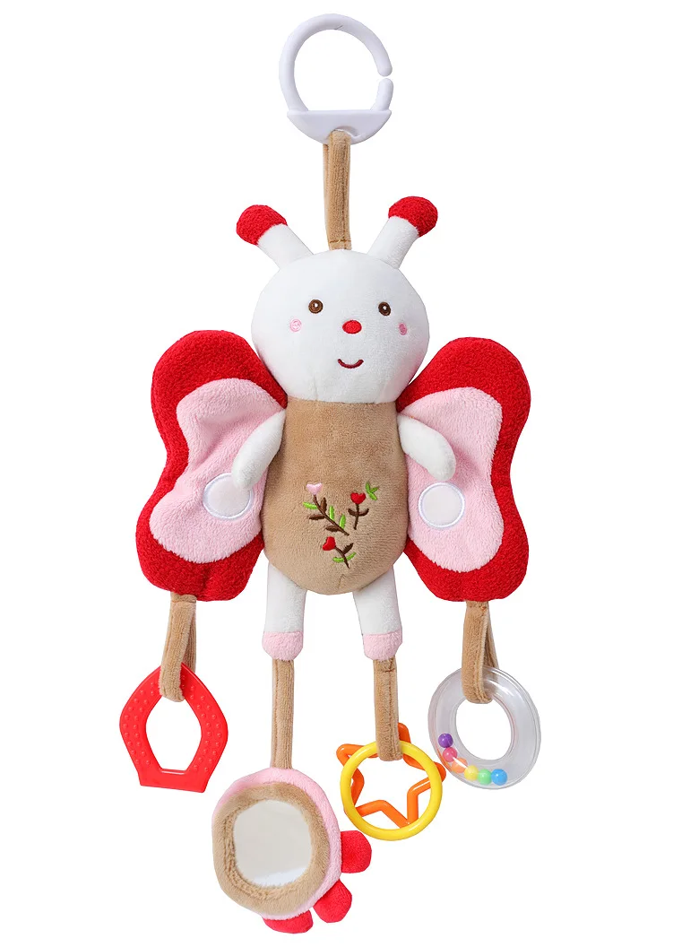

JJOVCE Baby Bed Bell 0-1 Years Old Plush Hanging Toys Comfort Toys with teether baby bed toys