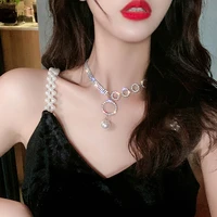 european and american style imitation pearls chain necklace women pendant aesthetic fashion popular vintage classic female