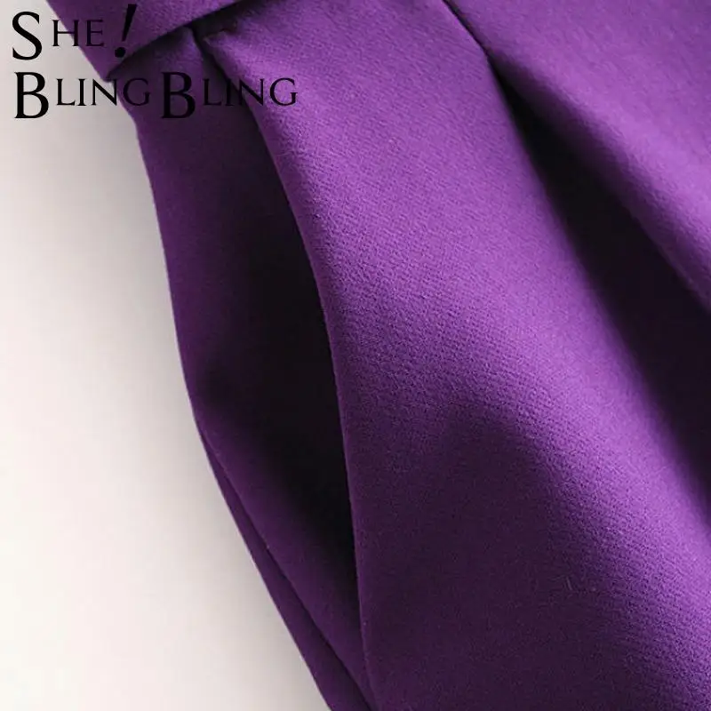 Женский офисный костюм SheBlingBling комплект из блейзера и брюк голубые брюки с поясом