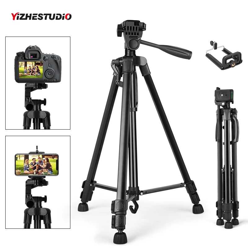 Штатив Yizhestudio для камеры 50-140 см гибкий портативный с зажимом телефона винтом 1/4 |
