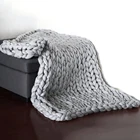 Прямая поставка, шерстяное вязаное одеяло, зимнее толстое одеяло из пряжи, вязаное одеяло ручной работы, большое одеяло для дивана и кровати 50*50 см