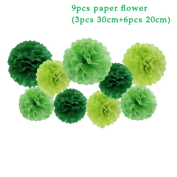 paper flower Джунгли животных день рождения одноразовая посуда Джунгли животных бумажные тарелки салфетки для стаканчиков Baby Shower принадлежности сафари Декор - Цвет: paper flower