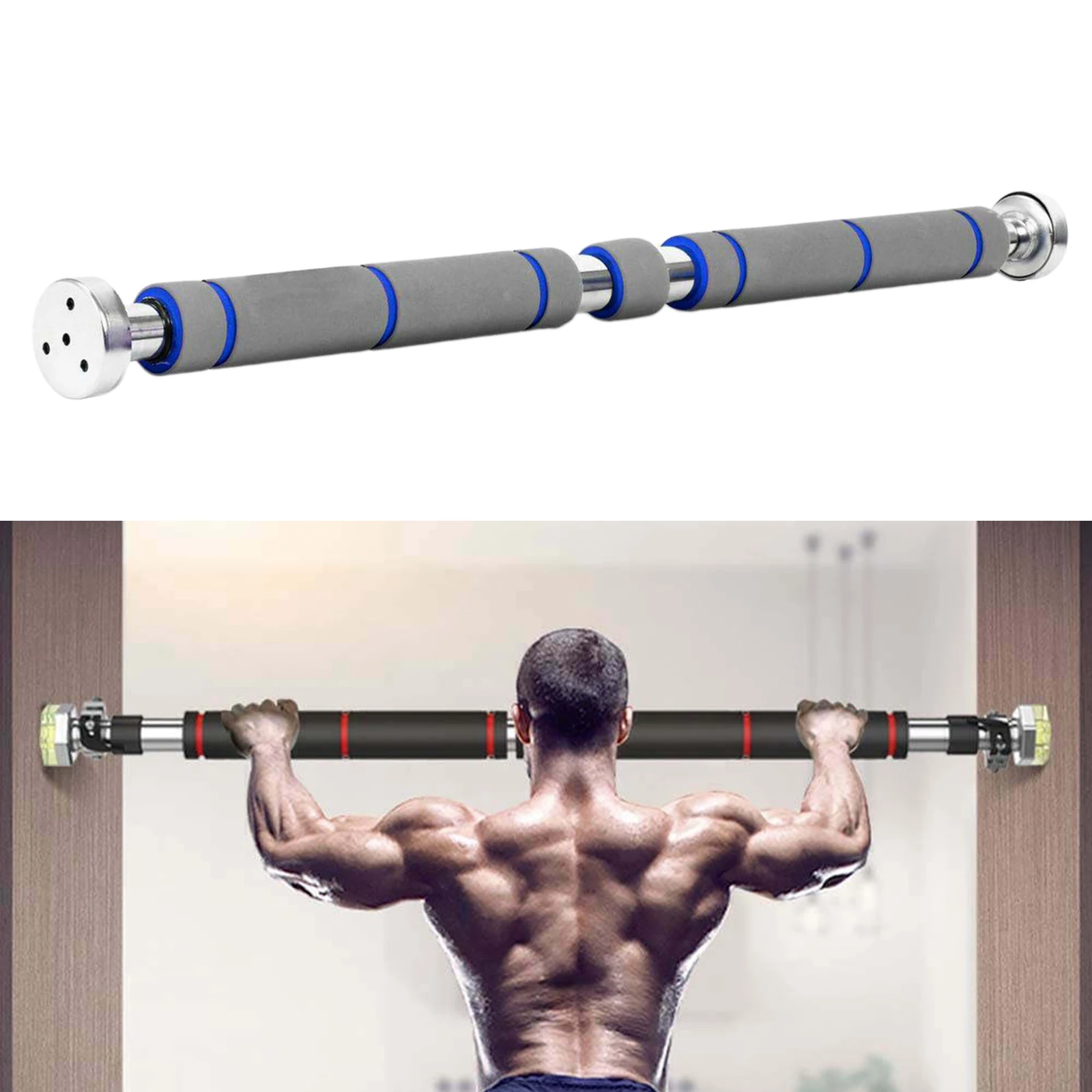 

Pull Up Bar Door Exercise Workout Bar 60-100cm Adjustable Chin Up Bar Workout