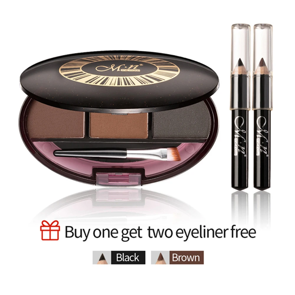 Палитра теней для бровей 3 цвета косметика брендовый усилитель водостойкие тени