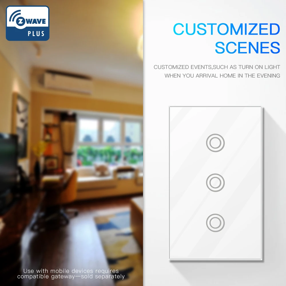 НЕО Coolcam nas-sc01z Z-Wave плюс настенный выключатель света 2ch банды домашней автоматизации Z волна Беспроводной Умные ПДУ выключатель света