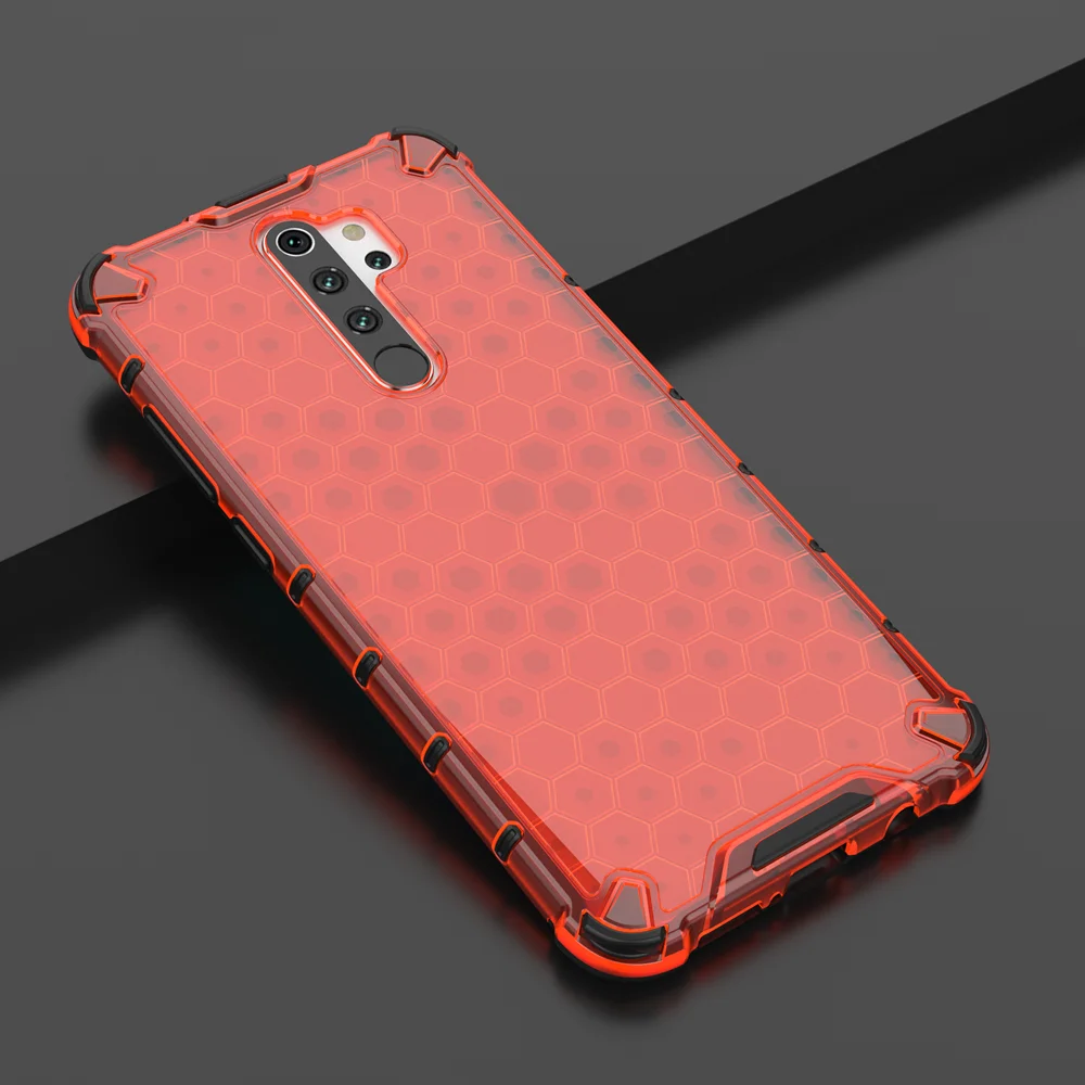 b Сотовый из гибридного материала на основе ТПУ и ПК Броня чехол на Etui Xiaomi Redmi Note 8 Pro противоударный жесткий чехол для телефона прозрачный чехол Xiaomi Redmi Note 8 - Цвет: b