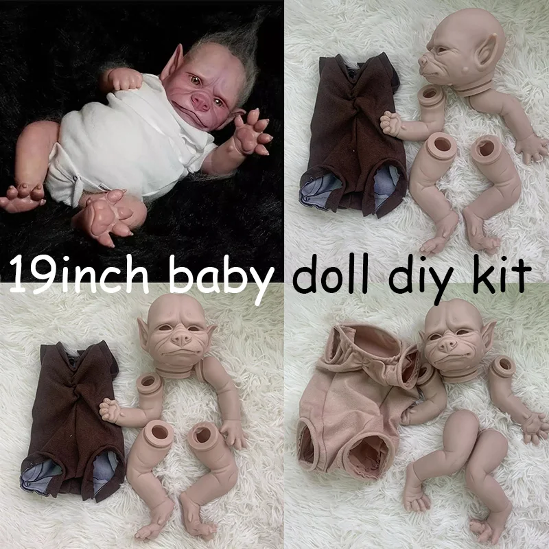 

19Inch Reborn Doll Kit Touch Real Soft Unpainted Unassembled Unfinished Doll Parts Blank Art DIY Doll Kit Drop Shipping