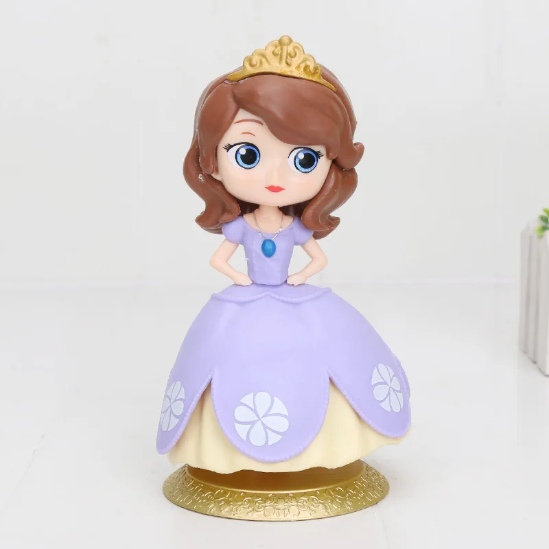 12cm glod base 11 см Q Posket фигурка принцессы Мулан Белоснежка Рапунцель Фигурка Торт украшения ПВХ Модель Игрушки для девочек Подарки на день рождения - Цвет: 12cm glod base