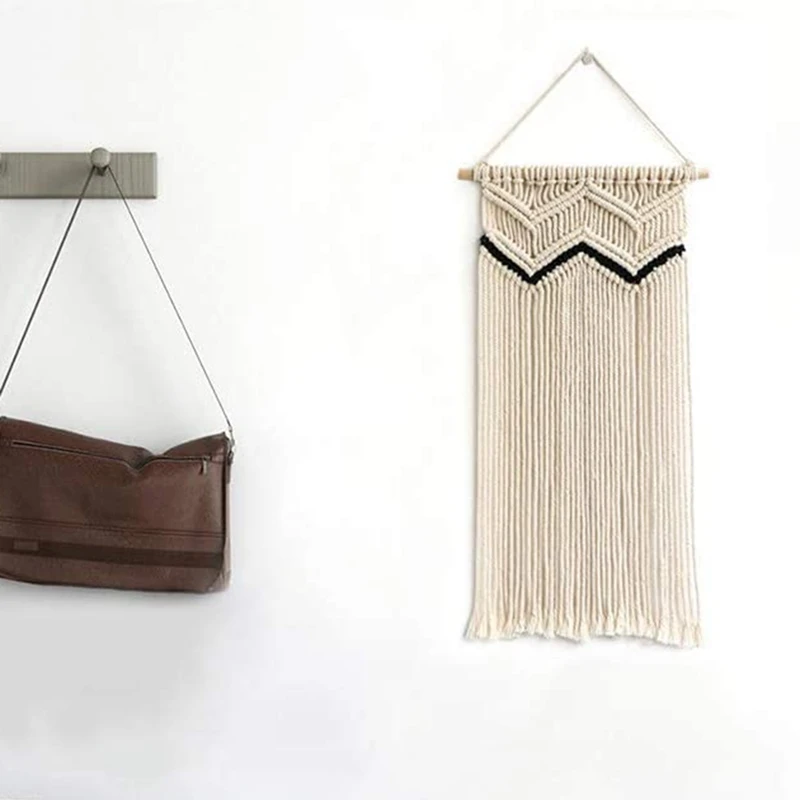 

Macrame Woven Wall Hanging Tapestry Bohemian Home Decor Apartment Dorm Room Decoration, 11.8 W x 23.6 inch L