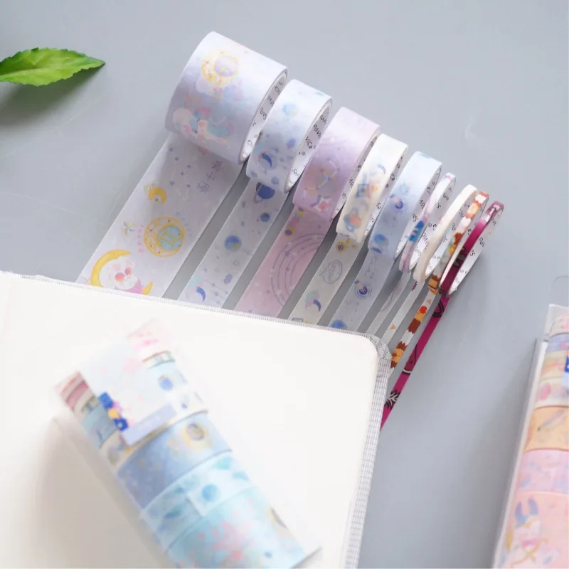 9 pcs/pack Rabbit Constellation Planet Star Washi Tape Set Adhesive DIY Scrapbooking Sticker Label Masking | Канцтовары для офиса