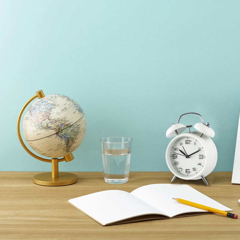 4 дюйма новая круглая двойной громкий звонок Будильник ночной Светильник