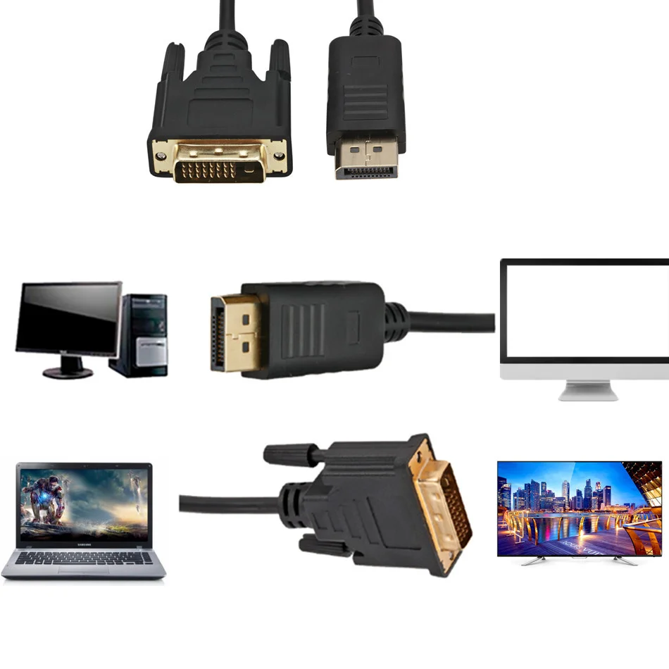 Кабель-переходник DP/DVI 1 8 м штекер-штекер DVI-D 24 + 1Pin монитор для мужчин | Электроника