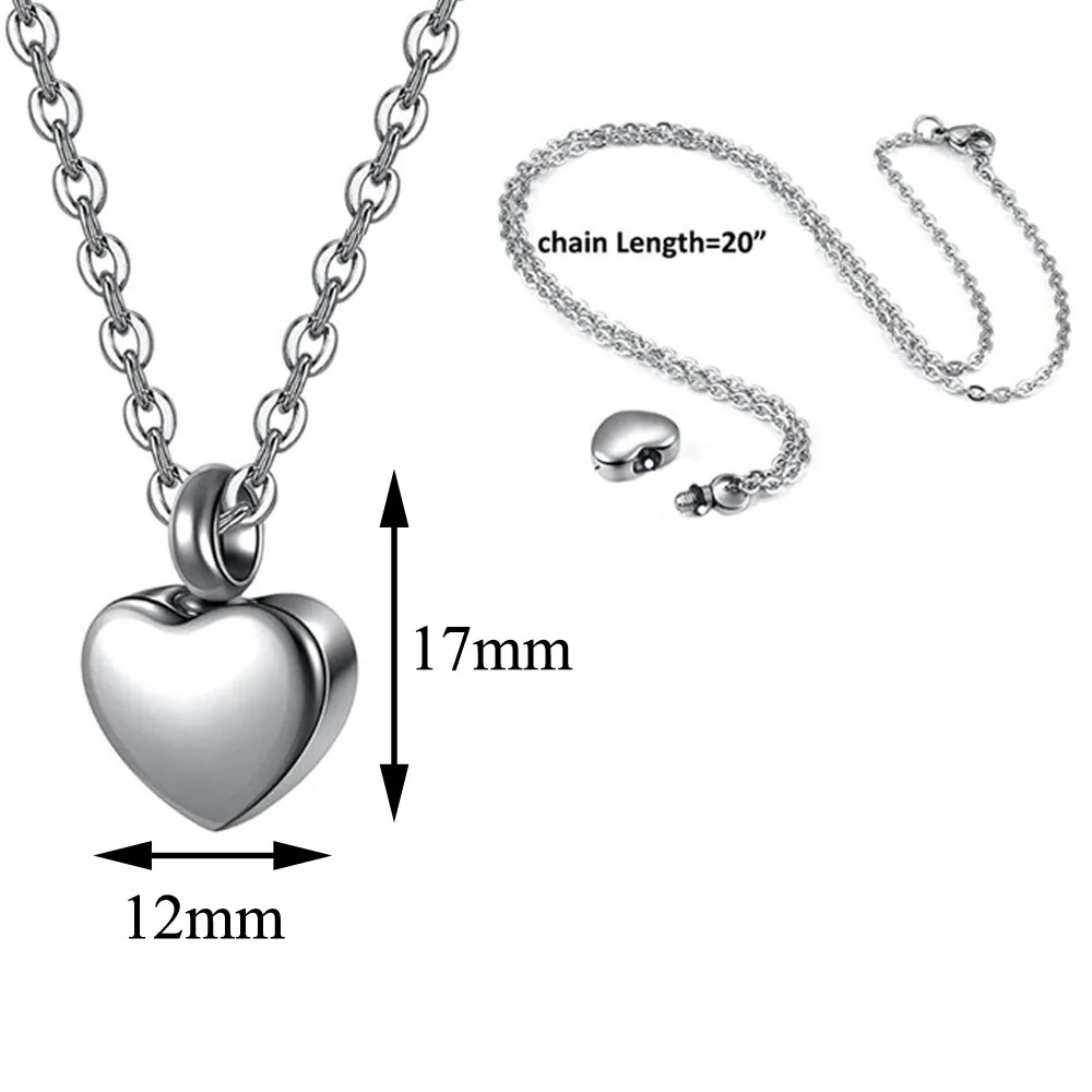 Custom Small Heart Locket cremation Stainless Steel memorial Urn Necklace for Ashes Pendant Jewelry images - 6