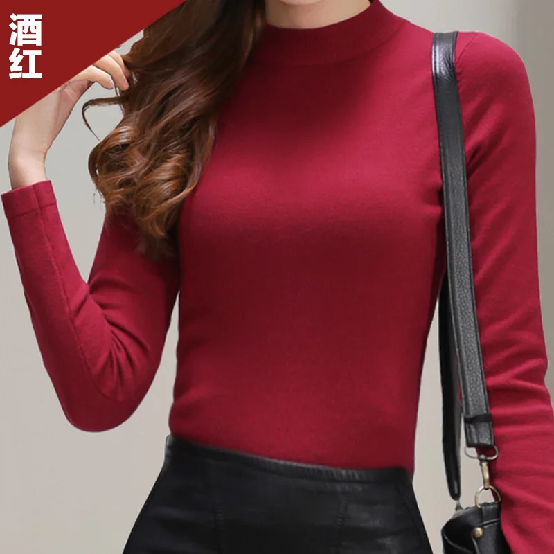 

Женские весенние однотонные строгие пуловеры с высоким воротником, свитера, женский осенне-зимний тянущийся Свитер оверсайз