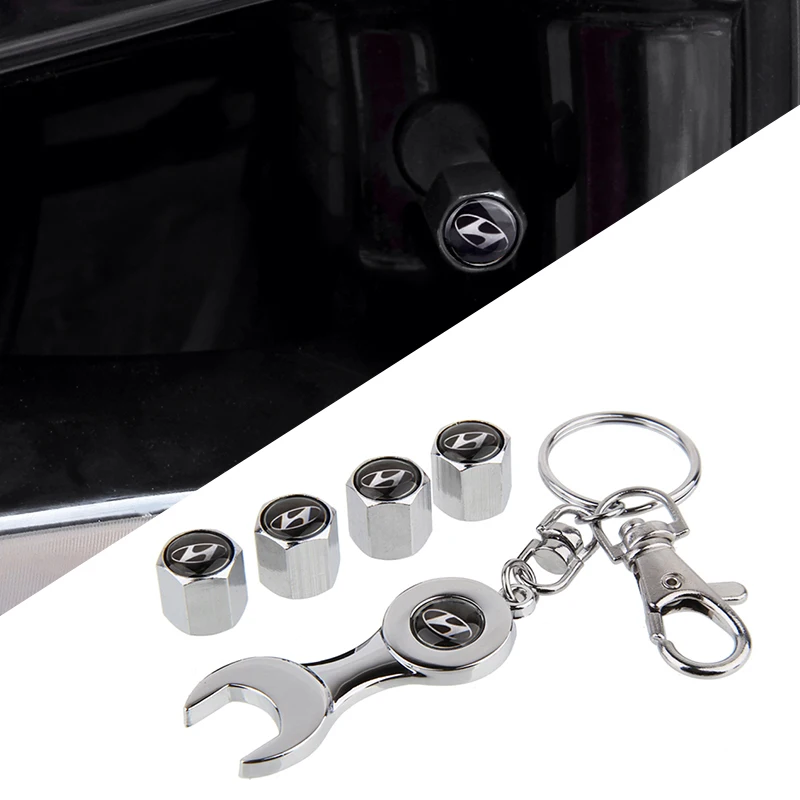 Колпачки для штоков воздушных клапанов автомобильных колес с гаечным ключом Hyundai