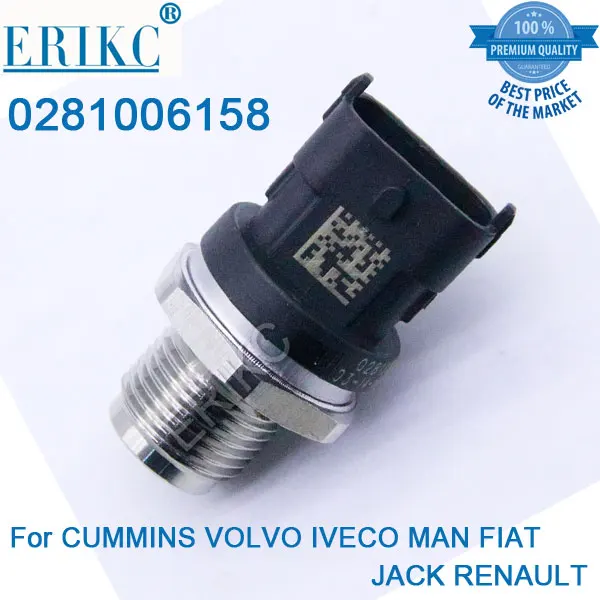 

0281006158 0 281 006 158 Rail Pressure Sensor 0281 006 158 High Pressure Sensor for CUMMINS VOLVO IVECO MAN FIAT JACK RENAULT