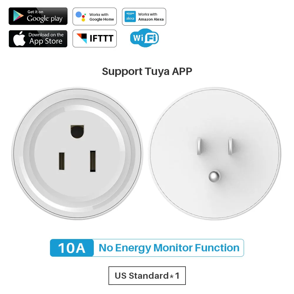 1 Pcs Умный WiFi штепсельная розетка мультирозеточный US EU с контролем энергии дистанционного Управление умный выбор времени работает с Alexa и Google Assistant - Цвет: 1 Pcs