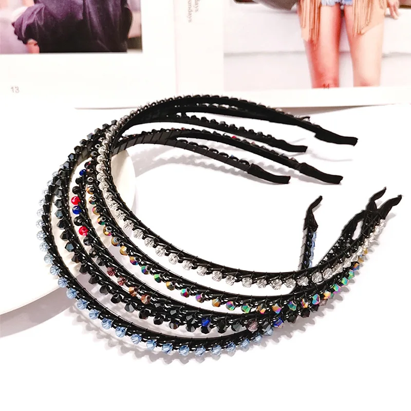 

2021 New Classic Fashion Single Row Headband Crystal Hairband Festival Hair Rhinestone for Women Girls Accessories Headdress