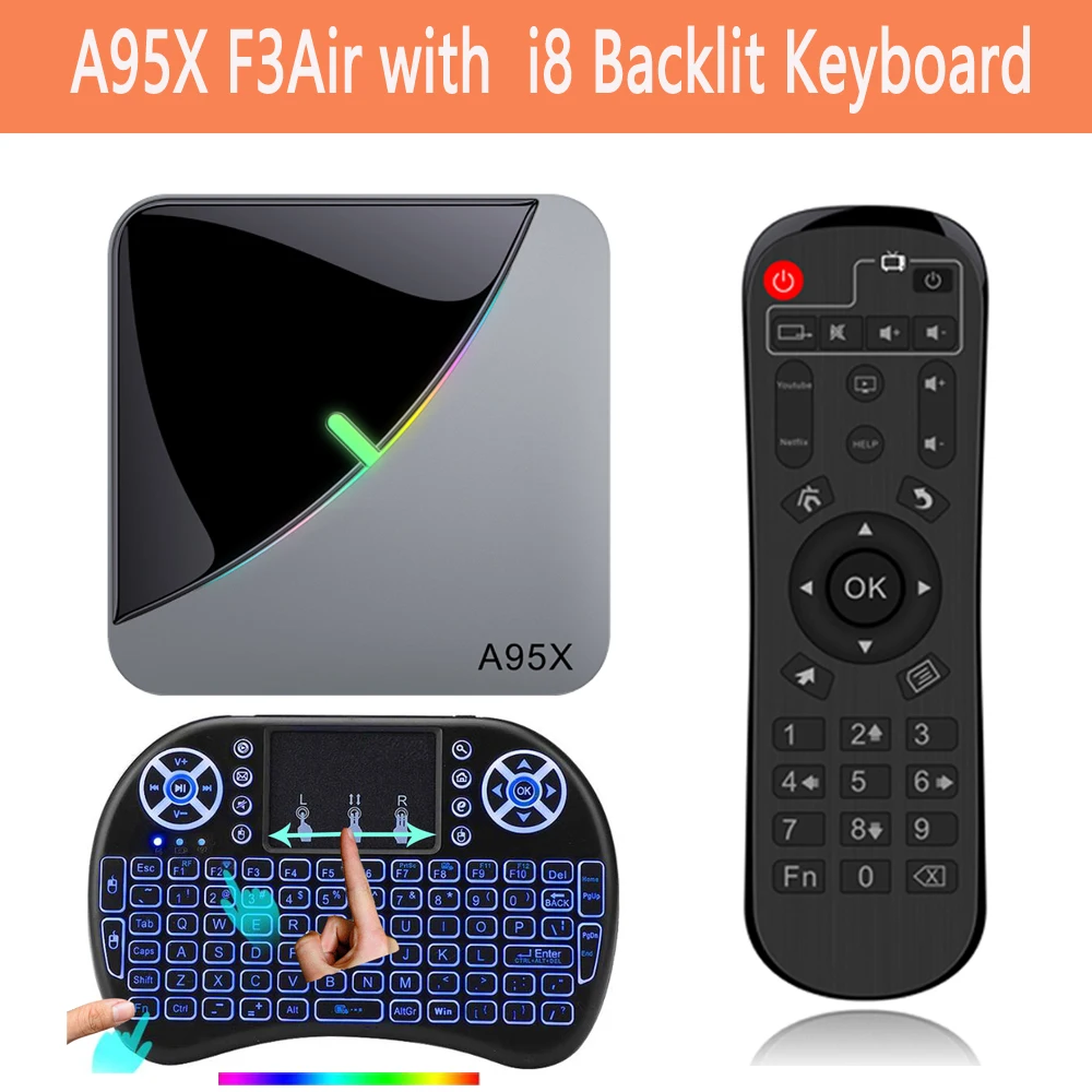 A95x F3Air Смарт ТВ приставка Android 9,0 ТВ приставка S905 x3 4G 64G 8 k четырехъядерный телеприставка медиаплеер Поддержка IP tv PK X96 MAX HK1MAX