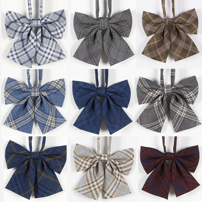 

2021 New Japanese High School JK Orthodox Lattice Uniform Bow Tie Lovely School Girls & Boys Uniform Students Bowtie Adjustable