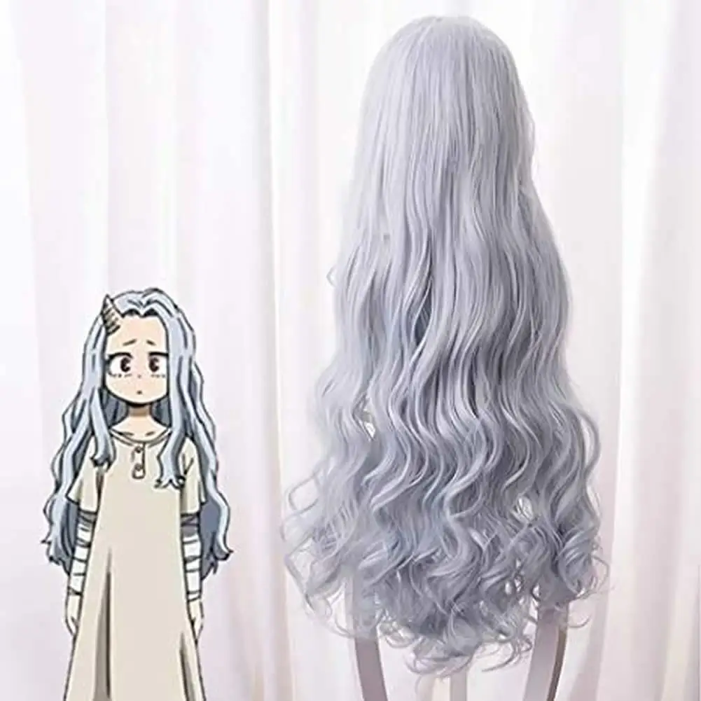 

CosNoble Eri Wig My Hero Academia Cosplay Costume Long Curly Blue Gray Hair