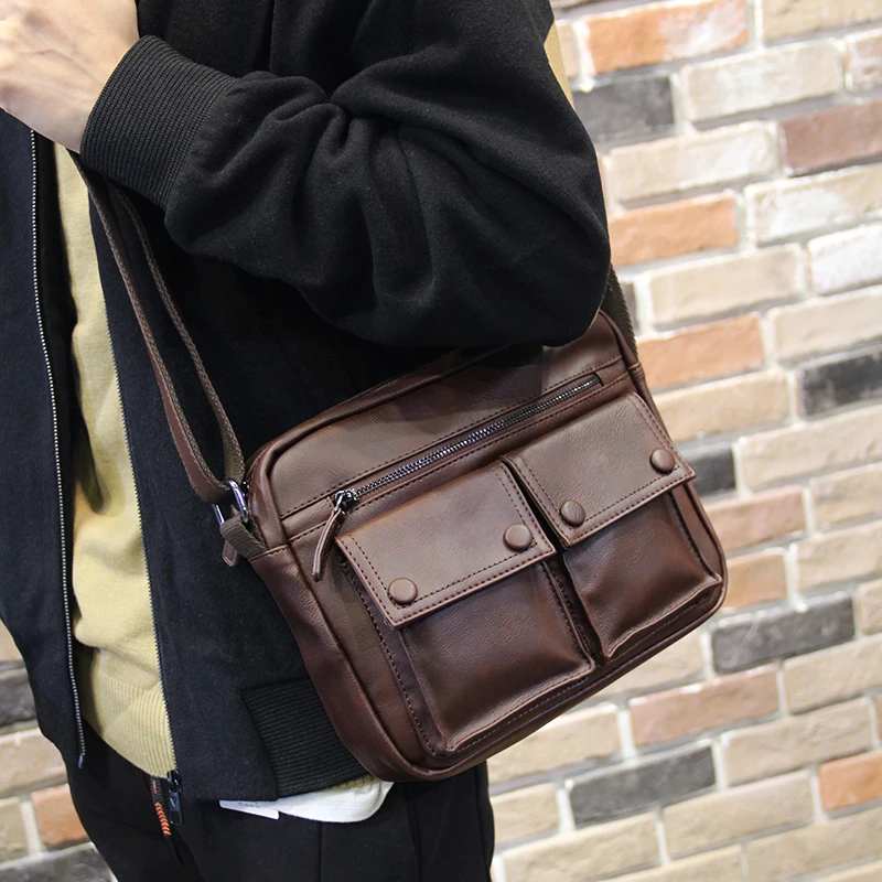 Сумка кросс боди мужская из экокожи модный саквояж простая сумочка на одно плечо