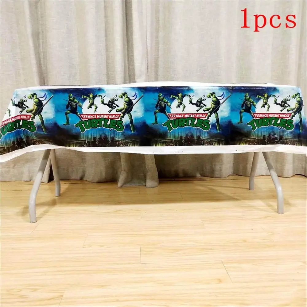 1pc Table cloth 20 шт./набор, подростковые вечерние салфетки с изображением черепашек-ниндзя, украшения для мальчиков и принадлежности для дня рождения - Цвет: 1pc Table cloth