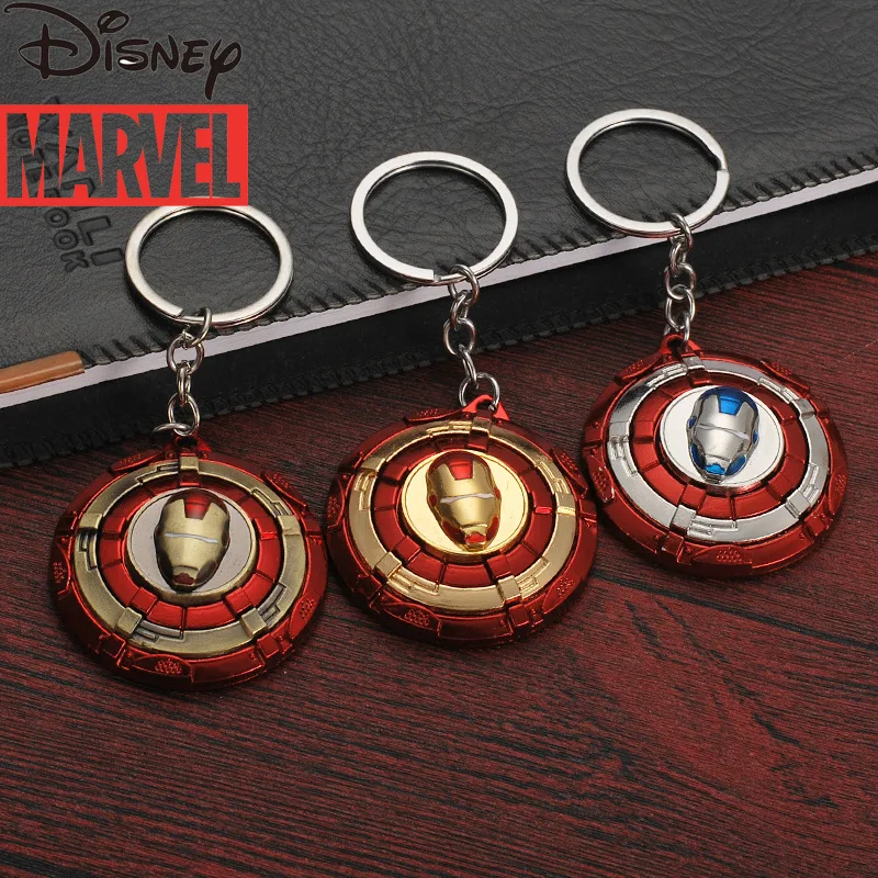 

Disney Marvel Avengers Iron Man Car Rotatable Zinc Alloy Keychain Rotating Pendant Decoration