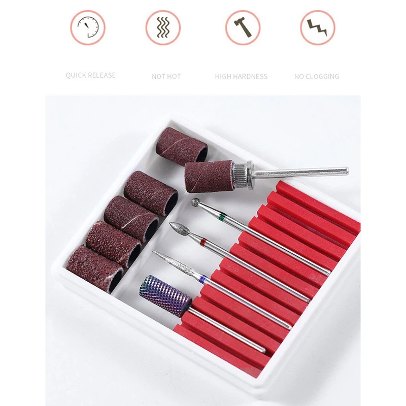 

Nail Drill Bits Set Tungsten - 5PCS Diamond Drill Bits Acrylic Nail File Bits Cuticle Drill Bit Nail Bit Fine Grit