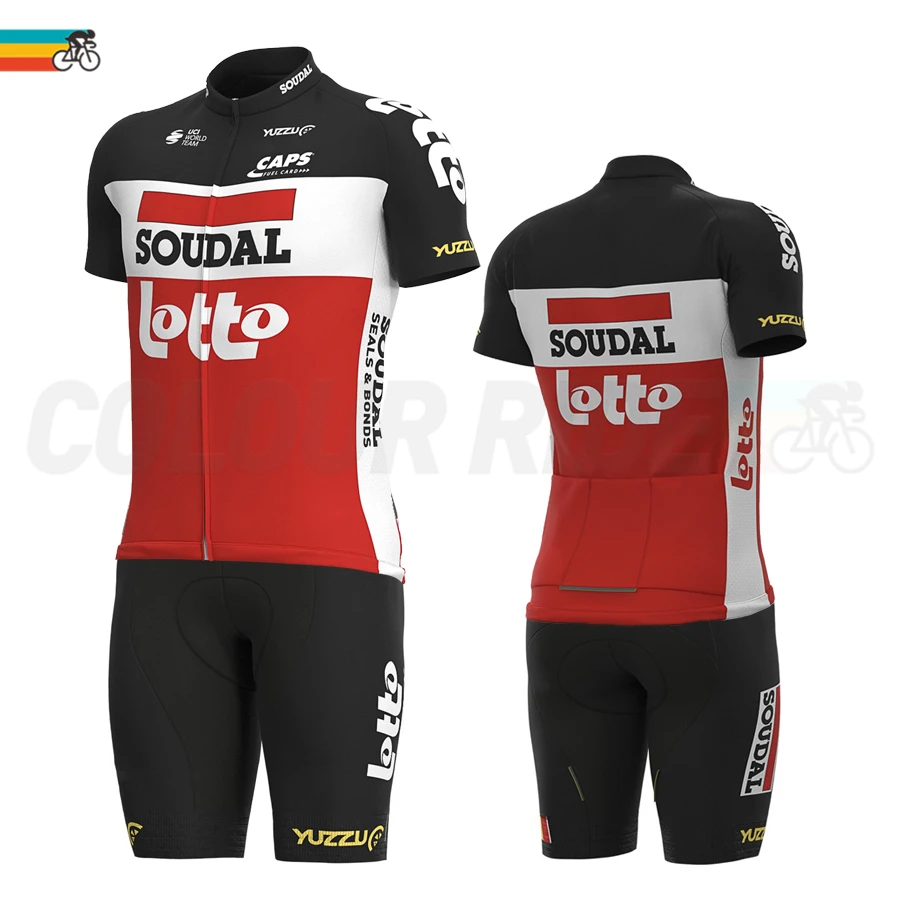 

Комплект одежды Soudal Lotto 2021, Мужская одежда для велоспорта, летняя одежда для езды на велосипеде, быстросохнущая форма с короткими рукавами д...